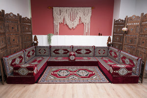 أريكة عربية زاوية على شكل حرف U، أرائك عصرية، أريكة مجلس عربية كستنائية، أريكة تركية، أريكة جلوس عربية