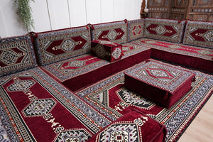 أريكة عربية زاوية على شكل حرف U، أرائك عصرية، أريكة مجلس عربية كستنائية، أريكة تركية، أريكة جلوس عربية