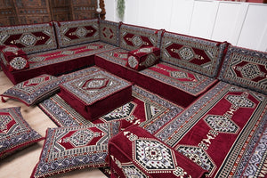 أريكة عربية زاوية على شكل حرف U، أرائك عصرية، أريكة مجلس عربية كستنائية، أريكة تركية، أريكة جلوس عربية