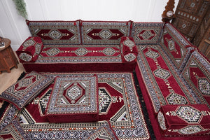 L Shaped Floor Couch, Sectional Sofa Set, Corner Floor Couch, Moroccan Home Decor, Floor Cushions, Bohemian Furniture, Arabic Sofa Set