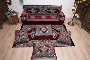 Sofa with Ottoman Couch and Rug, Bohemian Furniture, Arabic Majlis, Sectional Sofa, Turkish Rug Sofa, Moroccan Couch, Custom Made Sofa