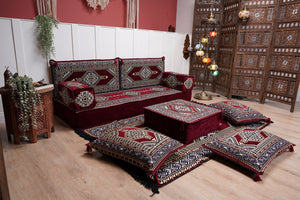 Sofa with Ottoman Couch and Rug, Bohemian Furniture, Arabic Majlis, Sectional Sofa, Turkish Rug Sofa, Moroccan Couch, Custom Made Sofa