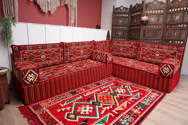 8'' Thickness L Sofa Set, Pallet Sofas, Bohemian Sectionals, Floor Cushions, Floor Couches