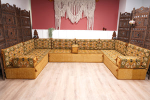 8'' Thickness U Sofa Set, Floor Cushions, Turkish Sofa Pillows, Oriental Sofa, Floor Seating