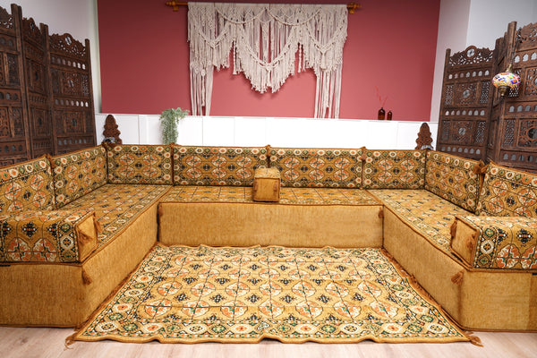 8 Zoll dicke U-Sofa-Garnitur, Bodenkissen, türkische Sofakissen, orien