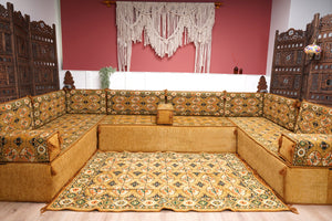 8'' Thickness U Sofa Set, Floor Cushions, Turkish Sofa Pillows, Oriental Sofa, Floor Seating