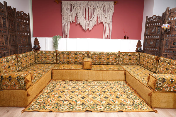 8 Zoll dicke U-Sofa-Garnitur, Bodenkissen, türkische Sofakissen, orien