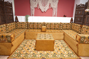 8'' Thickness U Sofa Set, Floor Cushions, Turkish Sofa Pillows, Oriental Sofa, Floor Seating