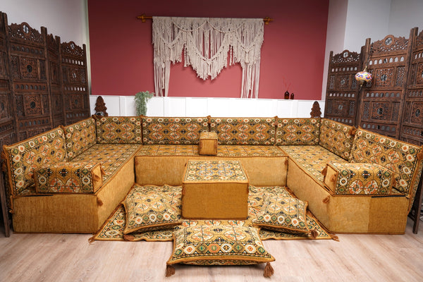 8'' Thickness U Sofa Set, Floor Cushions, Turkish Sofa Pillows, Oriental Sofa, Floor Seating