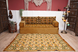 8'' Thickness Sofa Set, Gold Floor Couch, Sectional Sofas, Arabic Majilis, Arabic Jalsa, Meditation Yoga Loveseat