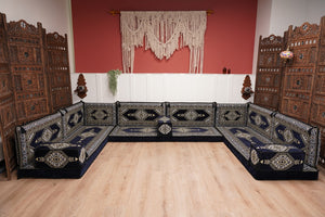 Arabic Majlis Sofa, U Shaped Arabic Floor Sofa Set, Moroccan Sofas, Floor Cushions, Arabic Seating Sofa, Turkish Sofa, Floor Couch