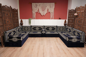Arabic Majlis Sofa, U Shaped Arabic Floor Sofa Set, Moroccan Sofas, Floor Cushions, Arabic Seating Sofa, Turkish Sofa, Floor Couch