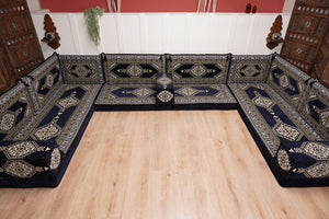 Arabic Majlis Sofa, U Shaped Arabic Floor Sofa Set, Moroccan Sofas, Floor Cushions, Arabic Seating Sofa, Turkish Sofa, Floor Couch