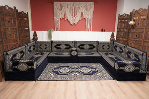 Arabic Majlis Sofa, U Shaped Arabic Floor Sofa Set, Moroccan Sofas, Floor Cushions, Arabic Seating Sofa, Turkish Sofa, Floor Couch