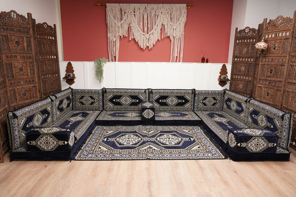 Arabic Majlis Sofa, U Shaped Arabic Floor Sofa Set, Moroccan Sofas, Floor Cushions, Arabic Seating Sofa, Turkish Sofa, Floor Couch