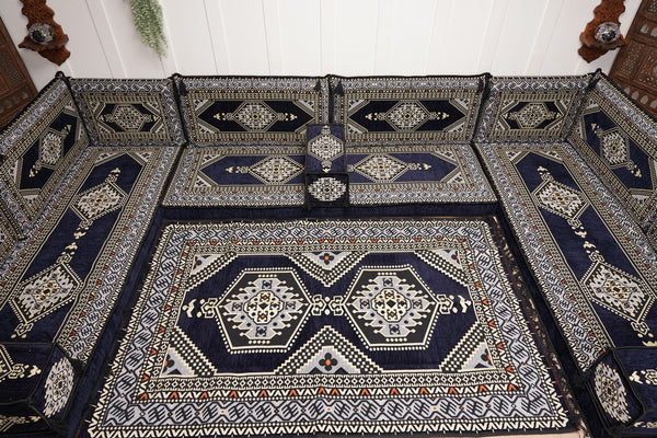 Arabic Majlis Sofa, U Shaped Arabic Floor Sofa Set, Moroccan Sofas, Floor Cushions, Arabic Seating Sofa, Turkish Sofa, Floor Couch