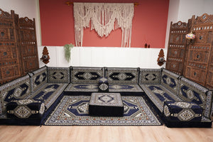 Arabic Majlis Sofa, U Shaped Arabic Floor Sofa Set, Moroccan Sofas, Floor Cushions, Arabic Seating Sofa, Turkish Sofa, Floor Couch