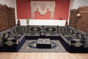 Arabic Majlis Sofa, U Shaped Arabic Floor Sofa Set, Moroccan Sofas, Floor Cushions, Arabic Seating Sofa, Turkish Sofa, Floor Couch