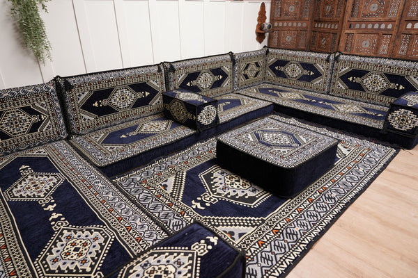 Arabic Majlis Sofa, U Shaped Arabic Floor Sofa Set, Moroccan Sofas, Floor Cushions, Arabic Seating Sofa, Turkish Sofa, Floor Couch