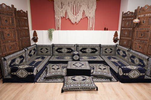 Arabic Majlis Sofa, U Shaped Arabic Floor Sofa Set, Moroccan Sofas, Floor Cushions, Arabic Seating Sofa, Turkish Sofa, Floor Couch