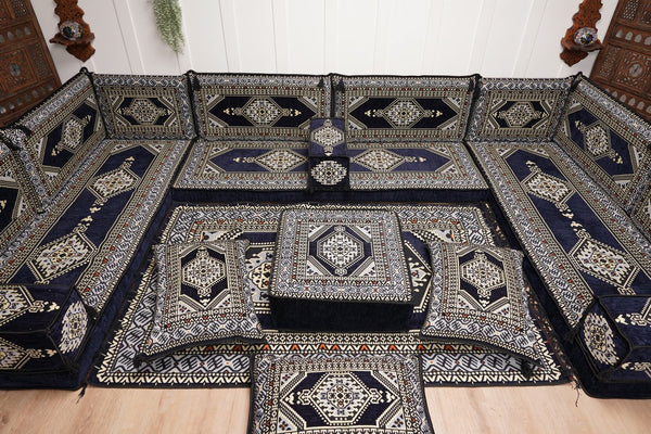 Arabic Majlis Sofa, U Shaped Arabic Floor Sofa Set, Moroccan Sofas, Floor Cushions, Arabic Seating Sofa, Turkish Sofa, Floor Couch