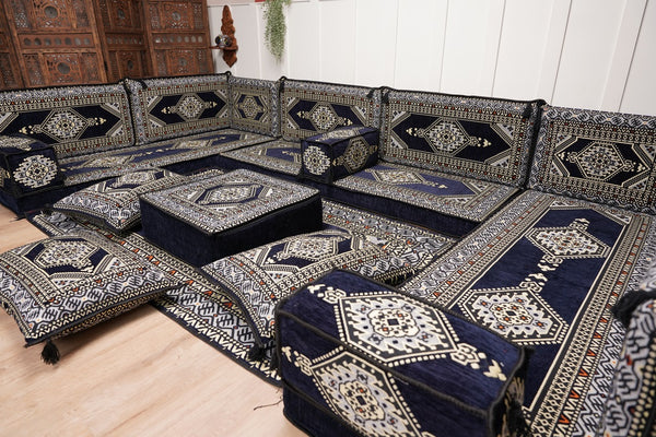 Arabic Majlis Sofa, U Shaped Arabic Floor Sofa Set, Moroccan Sofas, Floor Cushions, Arabic Seating Sofa, Turkish Sofa, Floor Couch