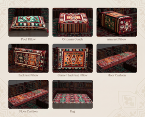 Maroon Milas Breeze – Modular Arabic Floor Sofa Component  – Build Your Own Arabic Sofa  (Sold Individually)