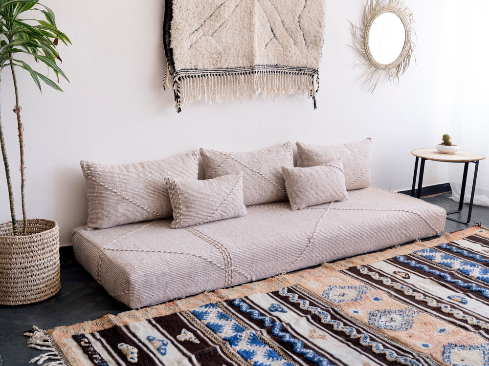 Beige Floor Sofa Set, Boho Sofa, Floor Cushion Set, Living Room Floor Sofa, Floor Seating Set, Large Floor Cushion, Sofa Couch