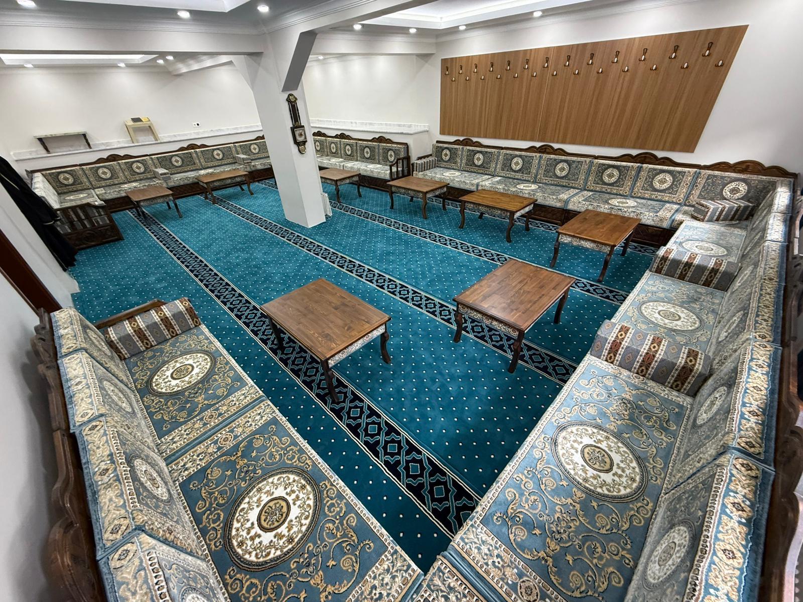 Turquoise Imperial Mandala: Arabic Jalsa Sofa – Turkish Carpet Bench –