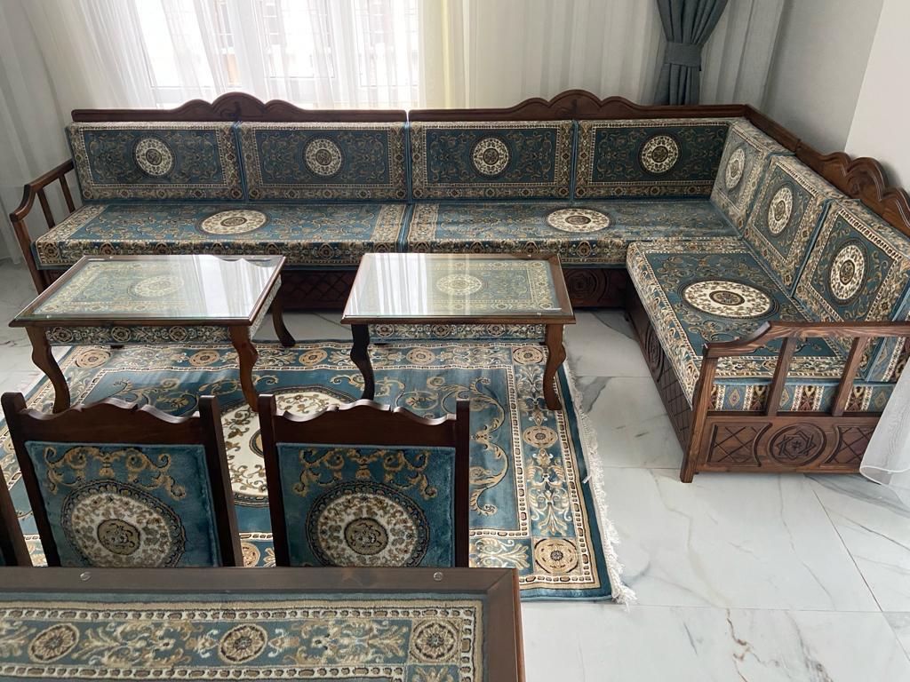 Turquoise Imperial Mandala: Arabic Jalsa Sofa – Turkish Carpet Bench –