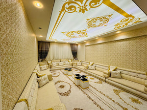 Arabic Sofa Seating, Arabic Majlis, Wooden Bench Majlis, Arabic Furniture for Cafes, Arabic Majlis Jalsa, Arabic Floor Seating, Moroccan Majlis