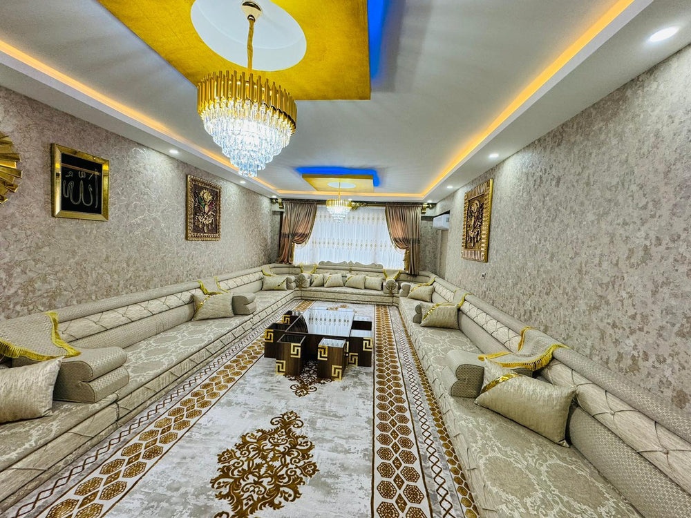 Arabic Majlis, Arabic Floor Seating, Moroccan Majlis, Arabic Furniture for Cafes, Wooden Bench Majlis, Arabic Majlis Jalsa, Arabic Sofa Seating