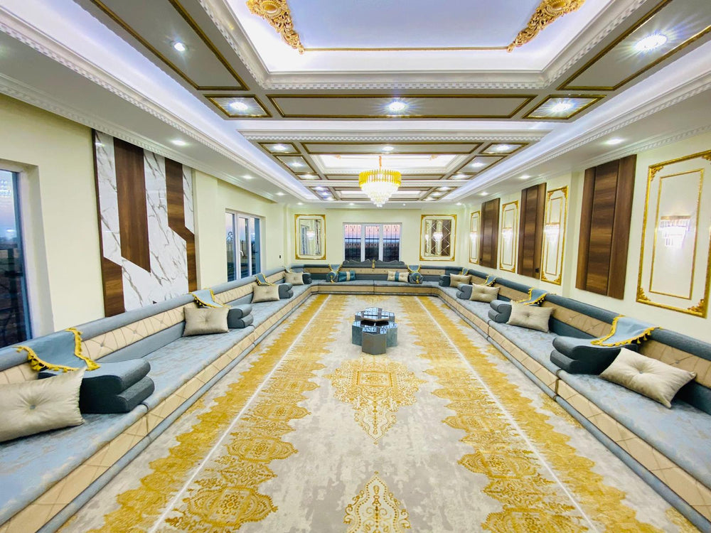 Arabic Furniture for Restaurants, Turkish Rug Sofa, Arabic Jalsa, Wooden Bench for Restaurant and Cafés, Arabic Majlis Sofa, Yemeni Majlis, Moroccan Majlis