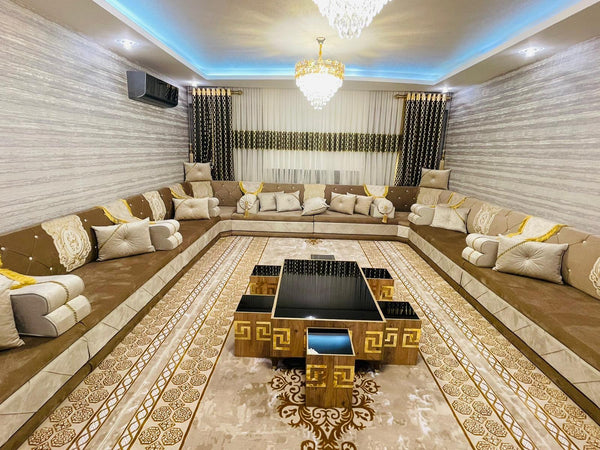 Arabic Sofa Seating, Arabic Majlis, Arabic Majlis Jalsa, Arabic Furniture for Cafes, Moroccan Majlis, Wooden Bench Majlis, Arabic Floor Seating