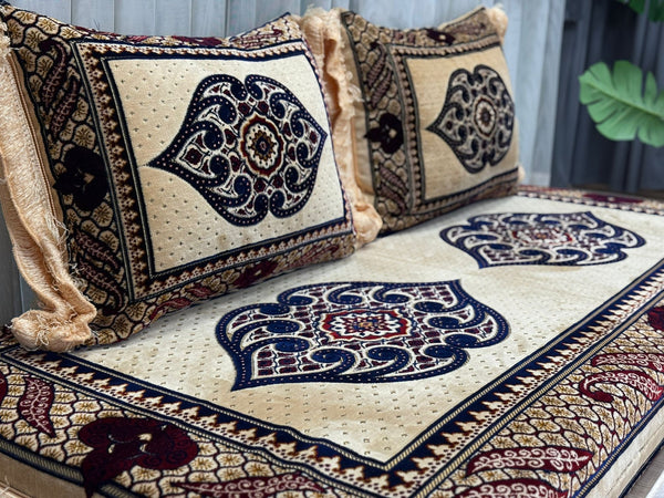 طقم أريكة أفغاني على شكل حرف L، كنبة زاوية أرضية، مجلس عربي، طقم أريكة أرضية بسمك 6 بوصات، طقم أريكة عربية