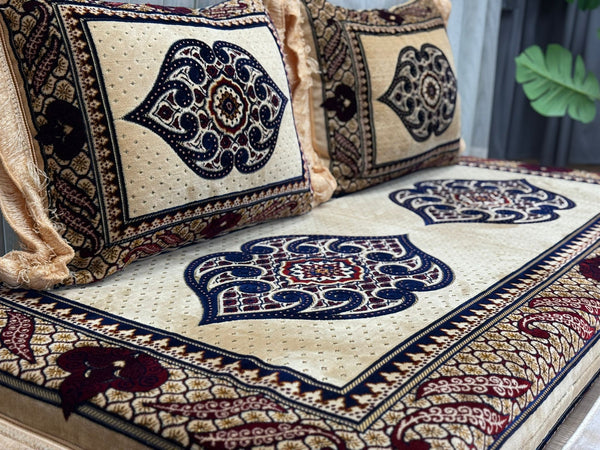 طقم أريكة أفغاني على شكل حرف L، كنبة زاوية أرضية، مجلس عربي، طقم أريكة أرضية بسمك 6 بوصات، طقم أريكة عربية