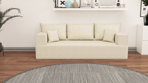 Leinen-Bodensitzsofa, moderne arabische Wohnzimmercouch, marokkanisches Heimdekorationsset, modulare Kissen, Leinen-Bodensofa-Couch