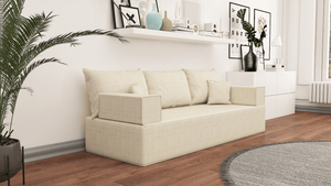 Leinen-Bodensitzsofa, moderne arabische Wohnzimmercouch, marokkanisches Heimdekorationsset, modulare Kissen, Leinen-Bodensofa-Couch