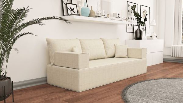 Leinen-Bodensitzsofa, moderne arabische Wohnzimmercouch, marokkanisches Heimdekorationsset, modulare Kissen, Leinen-Bodensofa-Couch