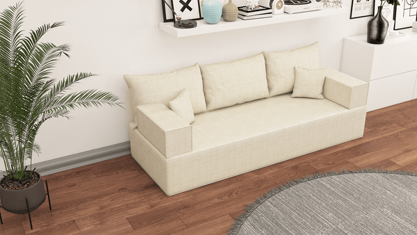 Leinen-Bodensitzsofa, moderne arabische Wohnzimmercouch, marokkanisches Heimdekorationsset, modulare Kissen, Leinen-Bodensofa-Couch