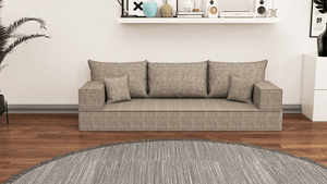 Leinen-Bodensitzsofa, moderne arabische Wohnzimmercouch, marokkanisches Heimdekorationsset, modulare Kissen, Leinen-Bodensofa-Couch