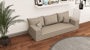 Leinen-Bodensitzsofa, moderne arabische Wohnzimmercouch, marokkanisches Heimdekorationsset, modulare Kissen, Leinen-Bodensofa-Couch