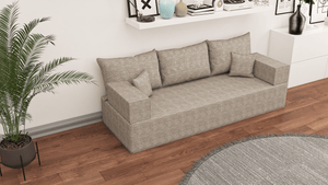 Leinen-Bodensitzsofa, moderne arabische Wohnzimmercouch, marokkanisches Heimdekorationsset, modulare Kissen, Leinen-Bodensofa-Couch