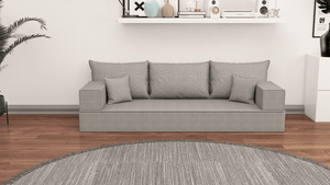 Leinen-Bodensitzsofa, moderne arabische Wohnzimmercouch, marokkanisches Heimdekorationsset, modulare Kissen, Leinen-Bodensofa-Couch