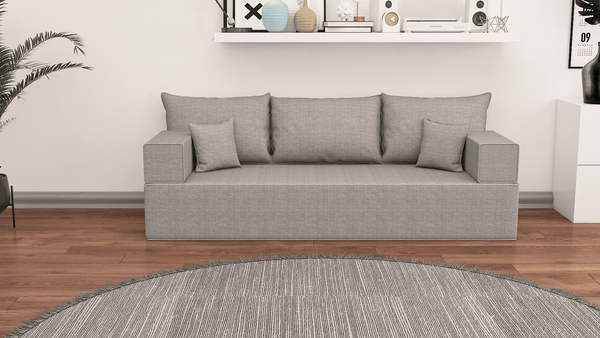 Leinen-Bodensitzsofa, moderne arabische Wohnzimmercouch, marokkanisches Heimdekorationsset, modulare Kissen, Leinen-Bodensofa-Couch