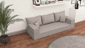 Leinen-Bodensitzsofa, moderne arabische Wohnzimmercouch, marokkanisches Heimdekorationsset, modulare Kissen, Leinen-Bodensofa-Couch