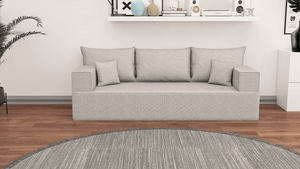 Leinen-Bodensitzsofa, moderne arabische Wohnzimmercouch, marokkanisches Heimdekorationsset, modulare Kissen, Leinen-Bodensofa-Couch