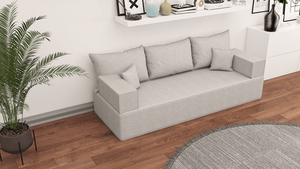 Leinen-Bodensitzsofa, moderne arabische Wohnzimmercouch, marokkanisches Heimdekorationsset, modulare Kissen, Leinen-Bodensofa-Couch