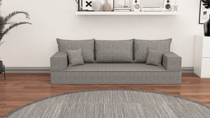 Leinen-Bodensitzsofa, moderne arabische Wohnzimmercouch, marokkanisches Heimdekorationsset, modulare Kissen, Leinen-Bodensofa-Couch