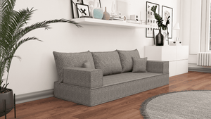 Leinen-Bodensitzsofa, moderne arabische Wohnzimmercouch, marokkanisches Heimdekorationsset, modulare Kissen, Leinen-Bodensofa-Couch